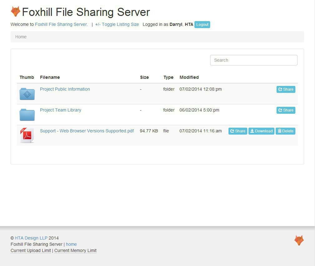 Foxhill File Transfer Server