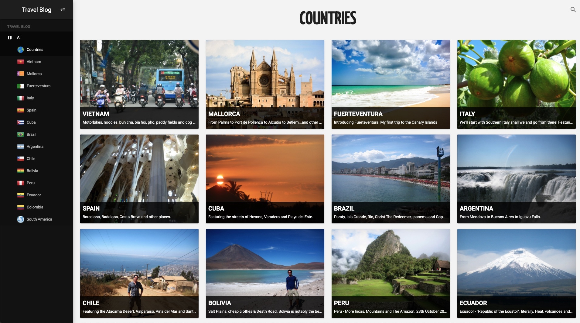 Personal Travel Blog